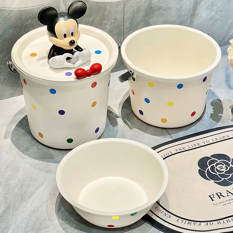 【套装】带盖手提水桶脸盆加厚家用大容量学生宿舍多功能洗澡A