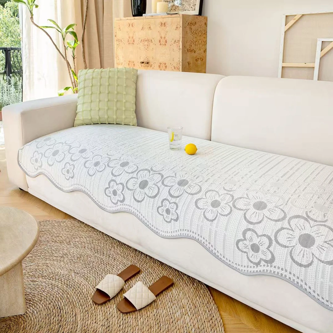 夏槿夏天凉感冰丝沙发垫防滑2025新款夏季凉席高端直排异形坐垫子