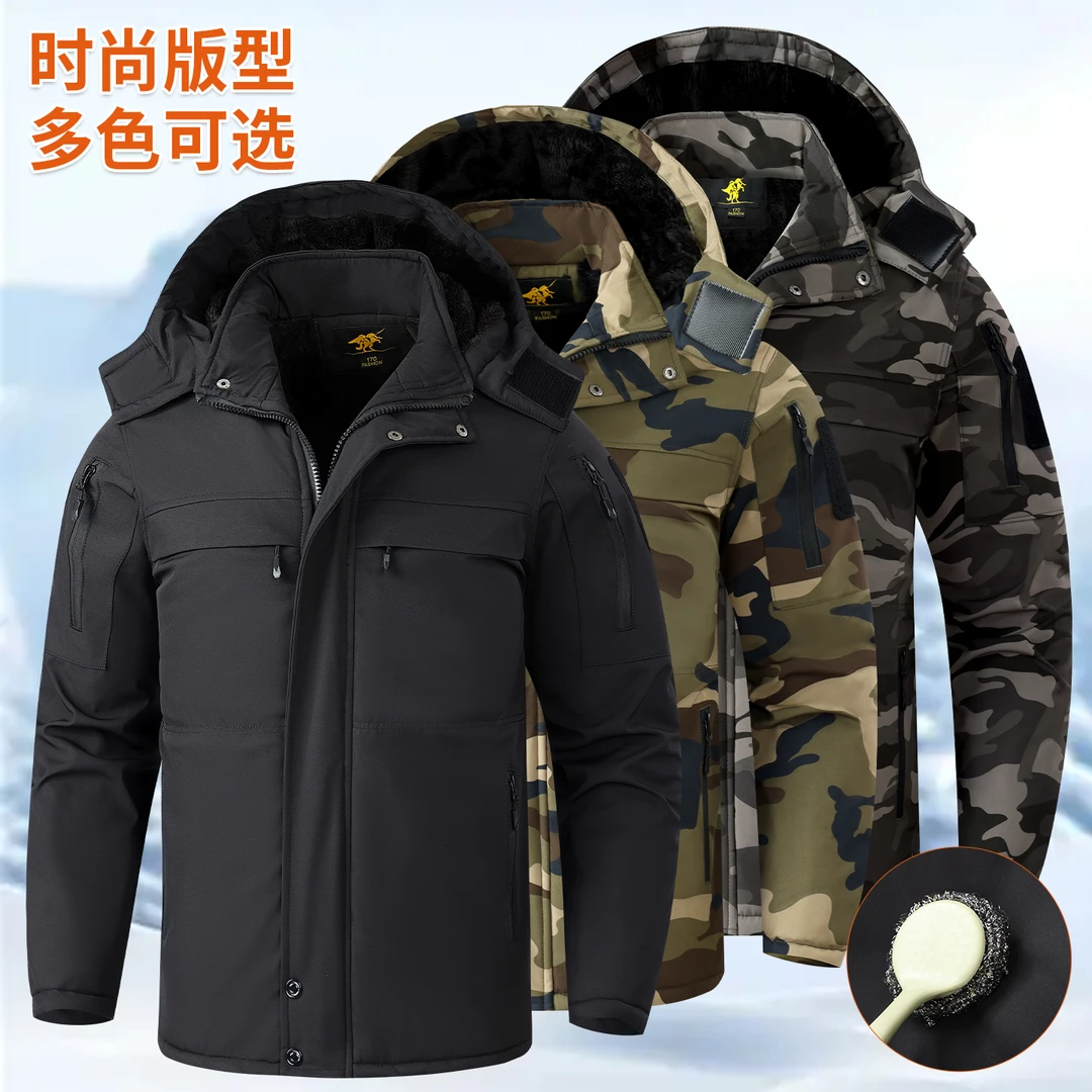 中长款棉大衣新款户外三合一战术冲锋衣冬季加厚防风轻奢痞帅男装