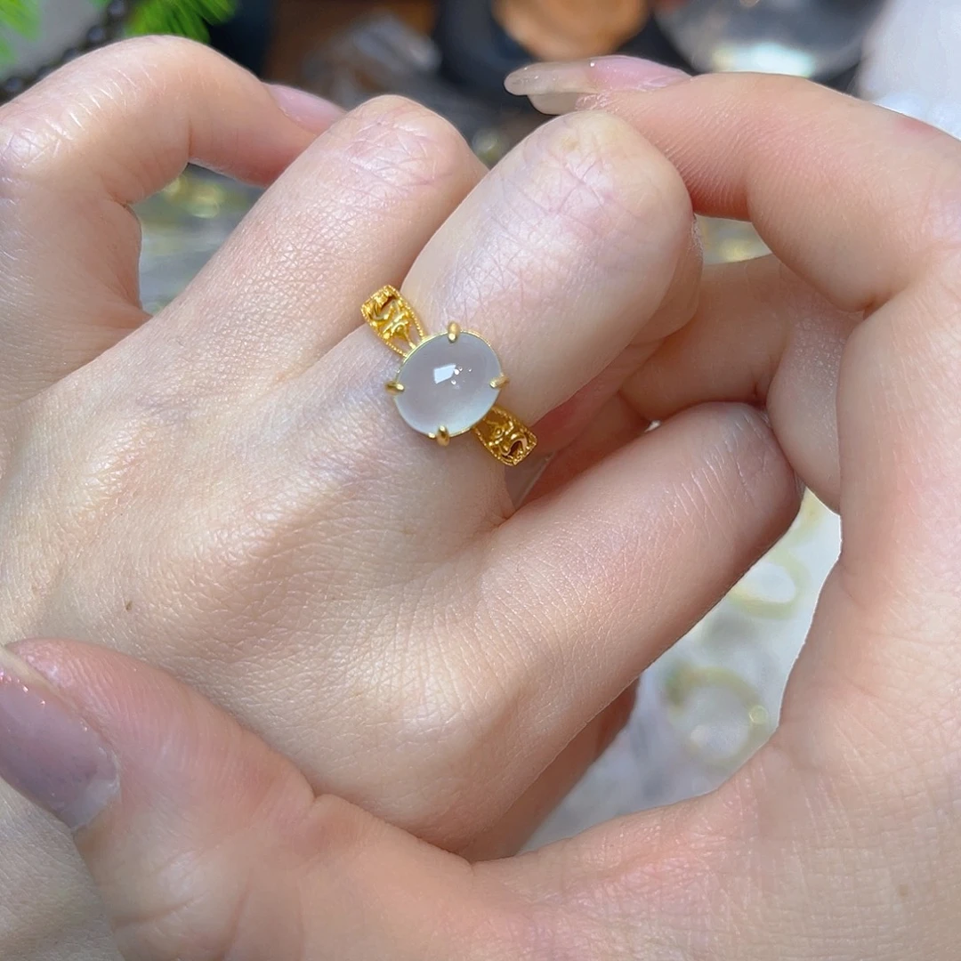 翡翠银S925镶嵌戒指