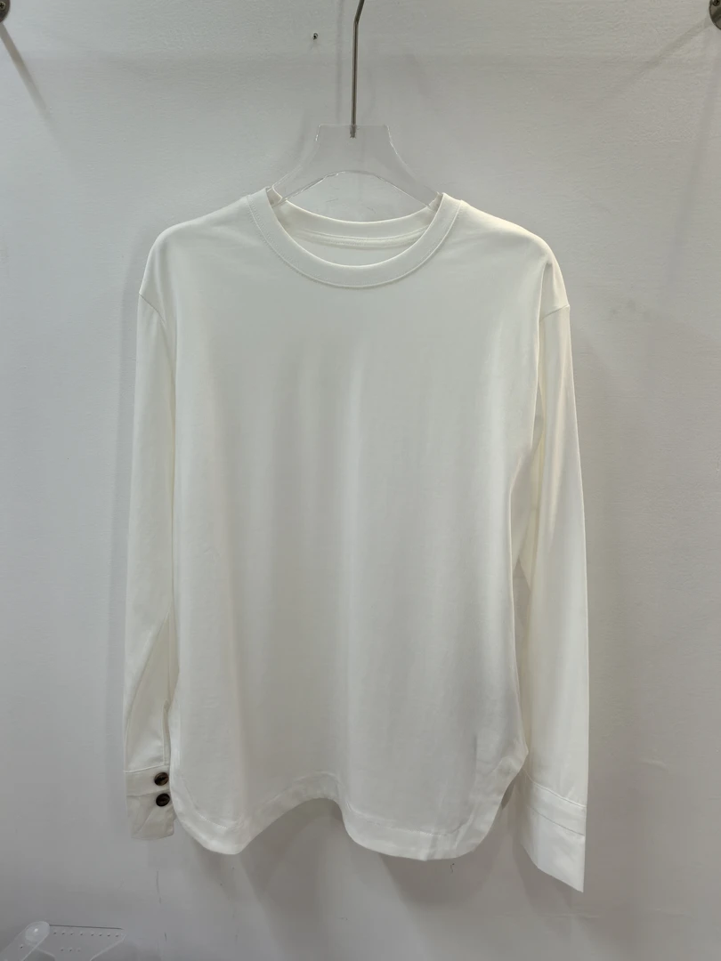 长袖圆领常规款T恤长袖女款t恤简约宽松休闲均码时尚纯色