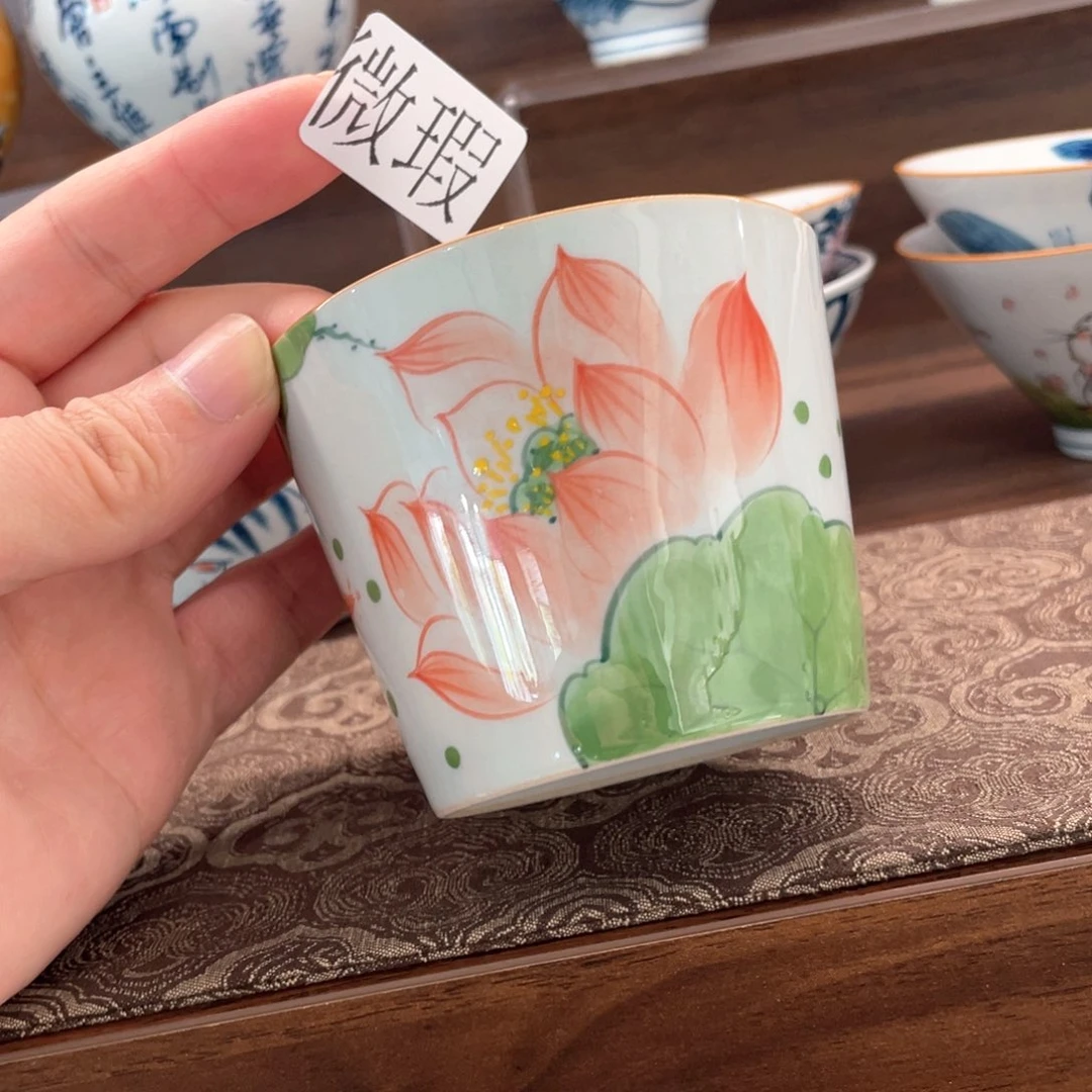 釉下手绘茶具微瑕