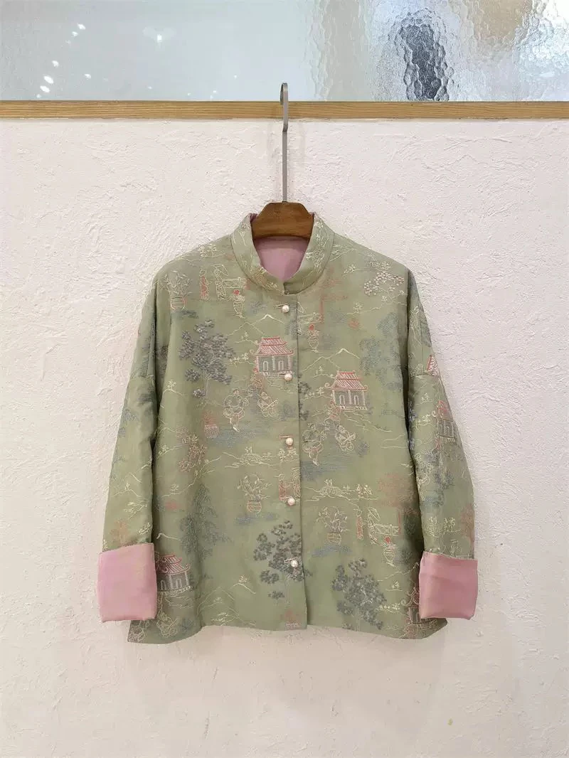 亭台楼阁-双面双穿新中式中国风重工刺绣百搭复古气质外套春款