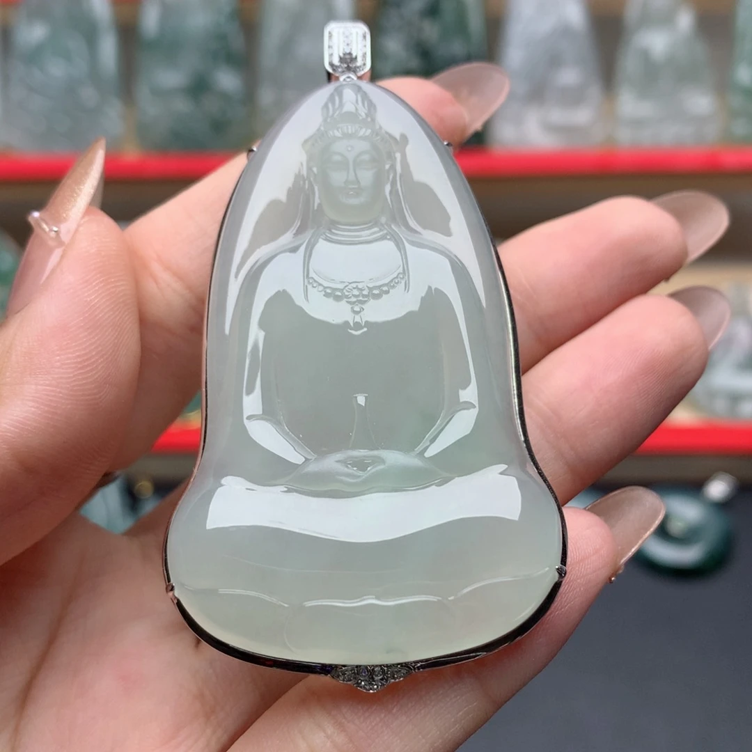 翡翠未镶嵌颈饰H*?观音
