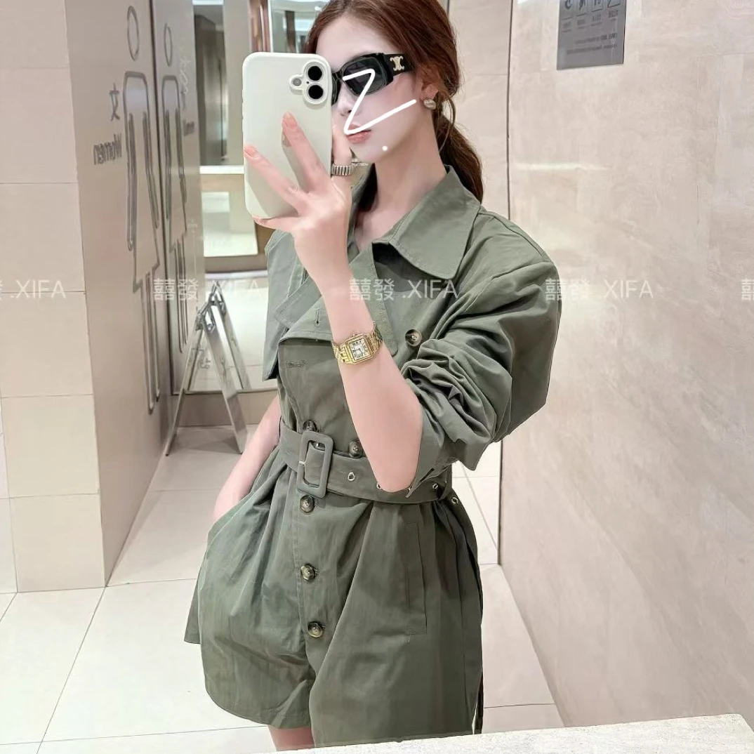 大小姐家——腰带口袋短裤连体裤时尚宽松中长款秋季