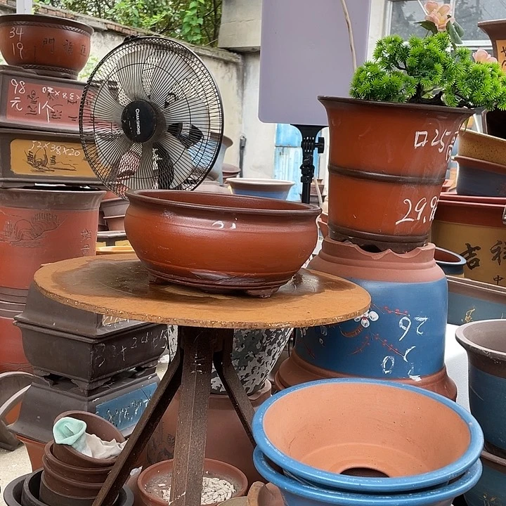 仿古鱼缸小花盆紫砂