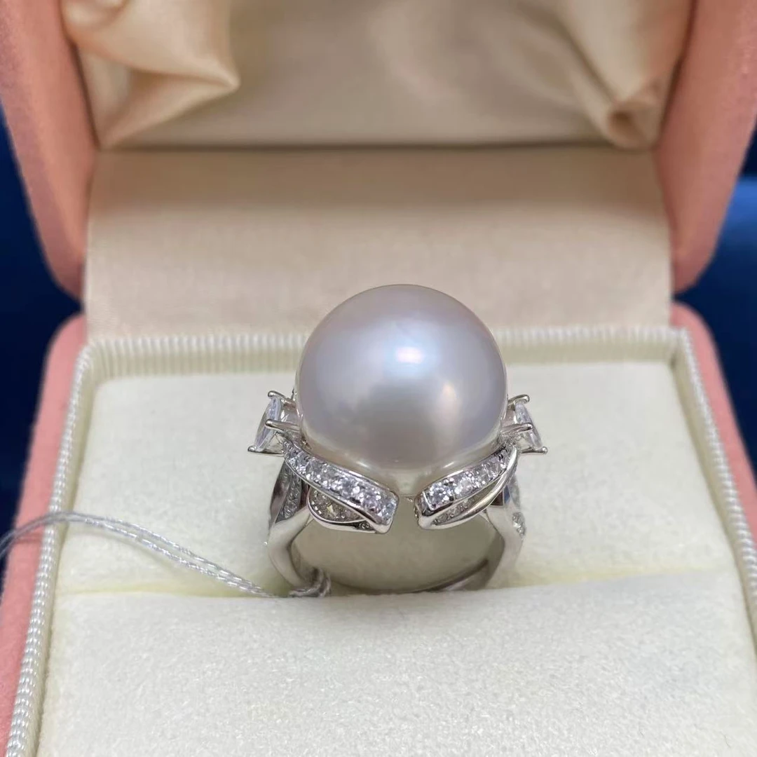 15-16mm海水珍珠大澳白戒指