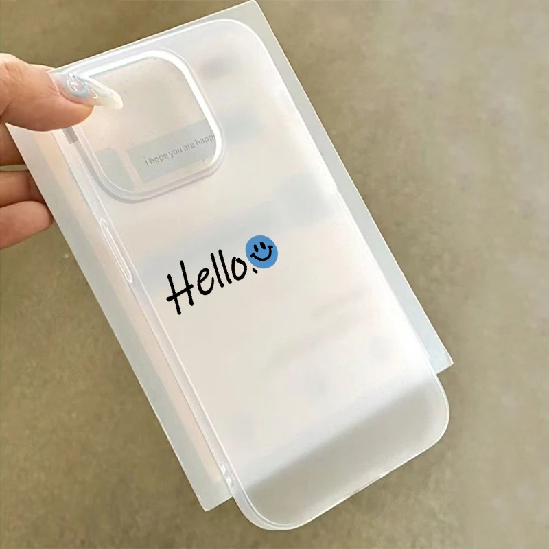 简约英文笑脸适用苹果华为荣耀oppo小米红米vivo全包防摔手机壳