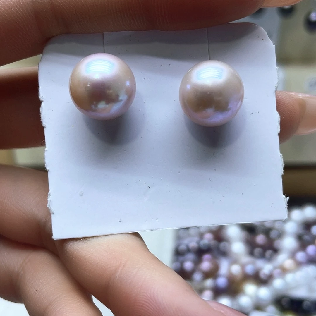 淡水珍珠耳饰银S925镶嵌