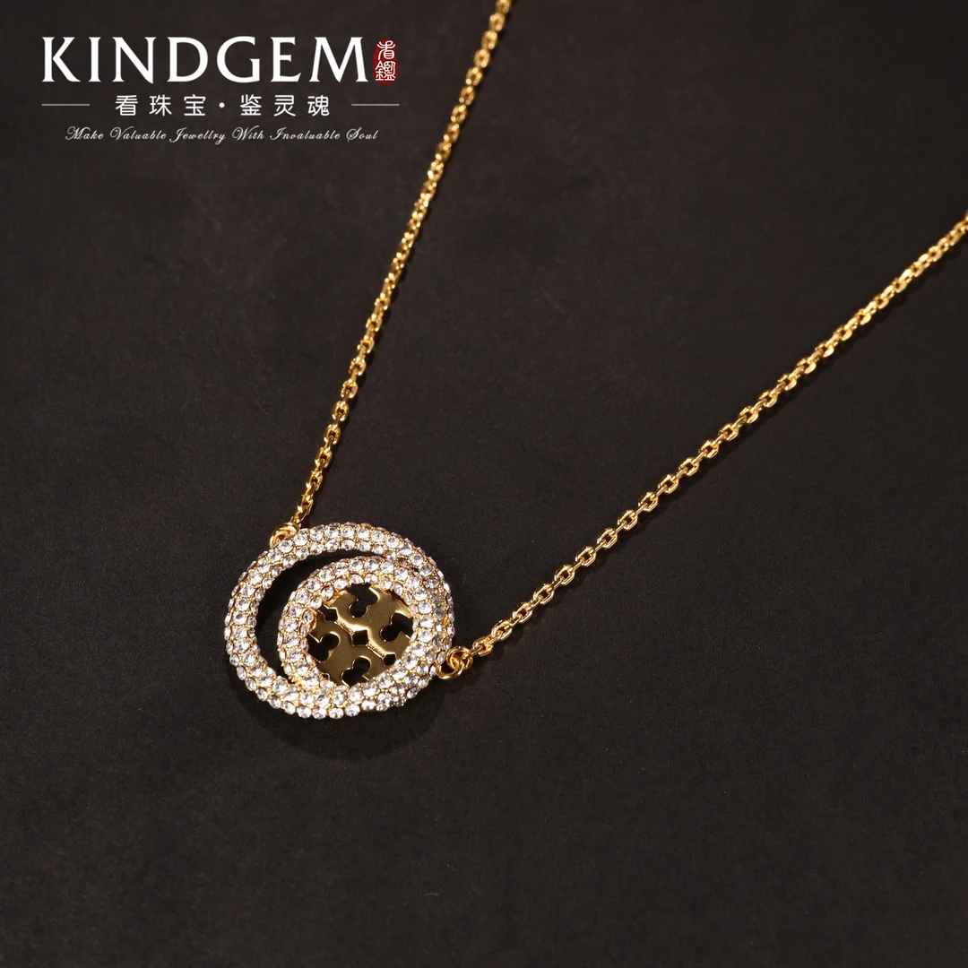 铜合金项链 优雅银色数字5镶嵌项链坠链（46cm）C-29597