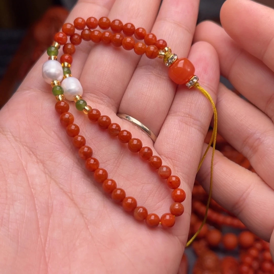 南红玛瑙手机链未镶嵌