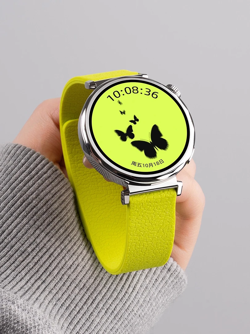 适用华为手表硅胶表带磁吸gt5/gt4腕带荔枝纹pro/watch5夏季运动