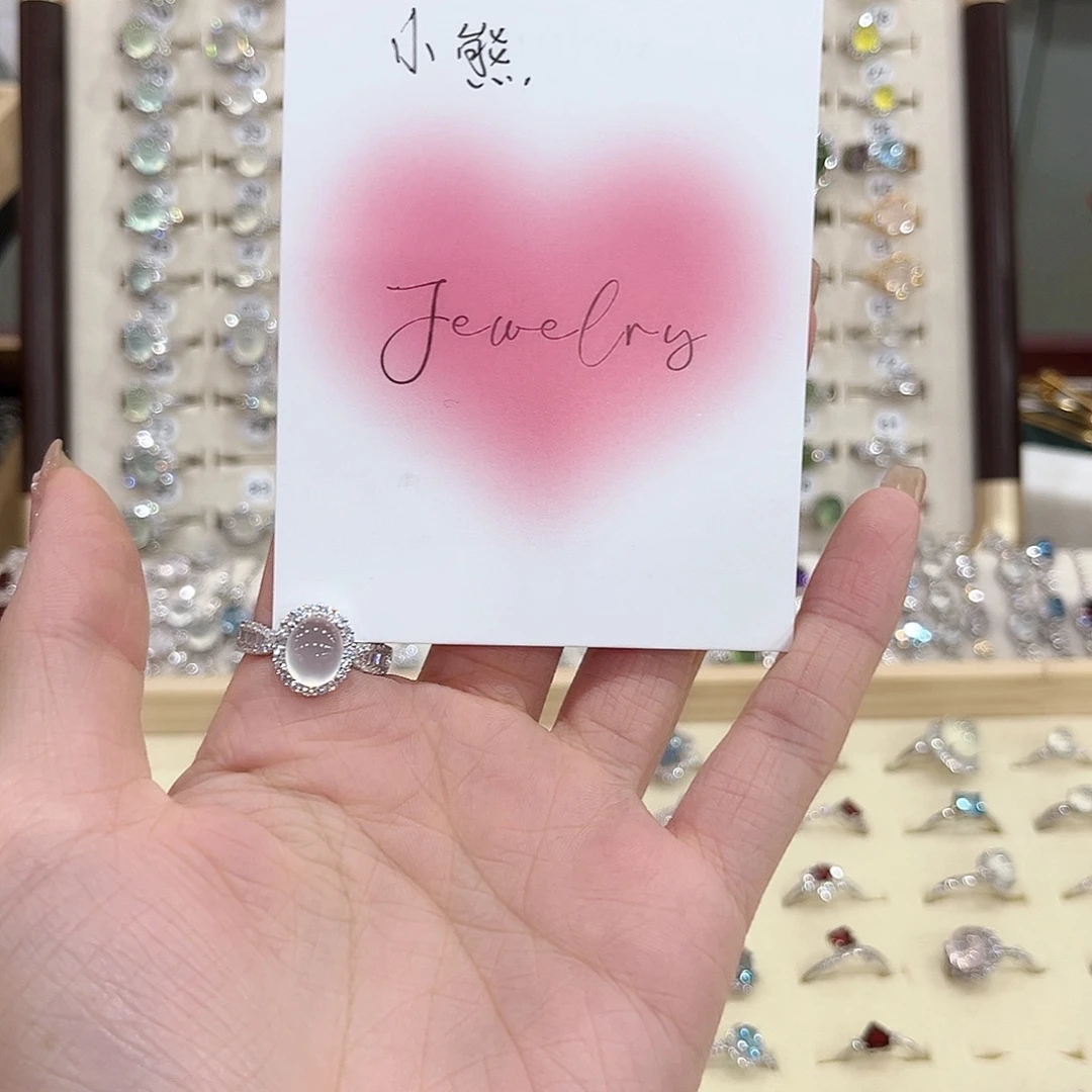 小***派蛇纹石玉银S925镶嵌戒指