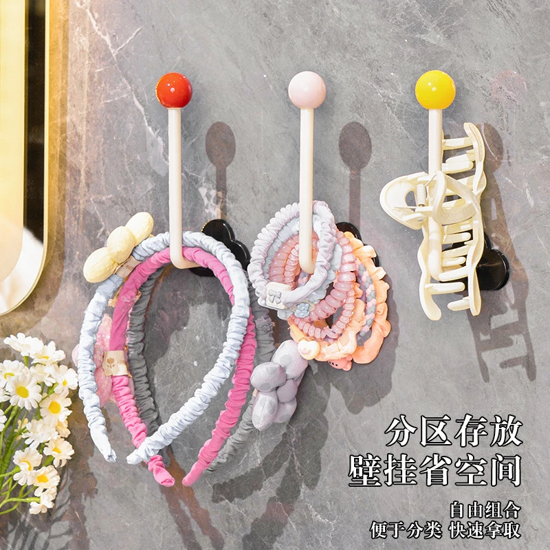 【新疆包邮】5个装免打孔挂钩多巴胺发圈收纳发绳发饰发箍收纳架