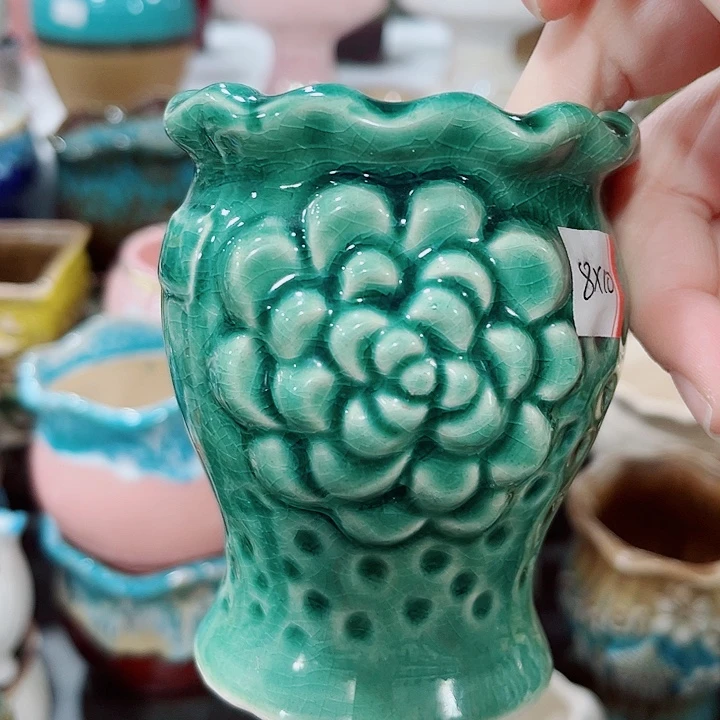 有孔。多肉陶瓷花盆满10元包邮