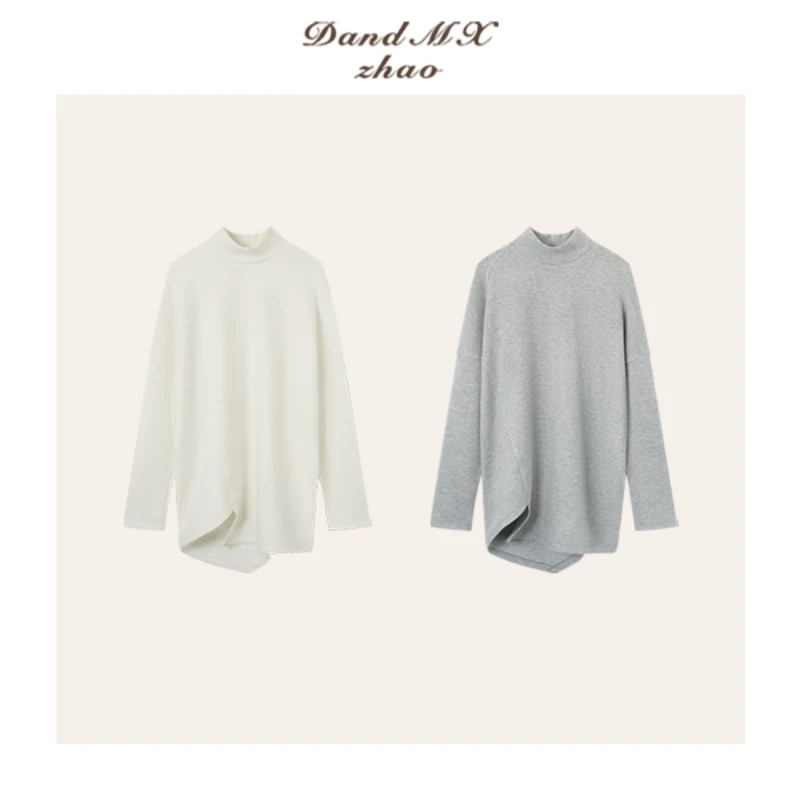 D&MX 柔软蓬松不对称羊毛空气层保暖高个子T恤C27059