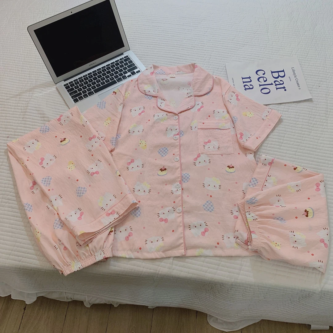 三件套/云朵棉2025年新款短袖睡衣女夏季可爱少女卡通宽松家居服