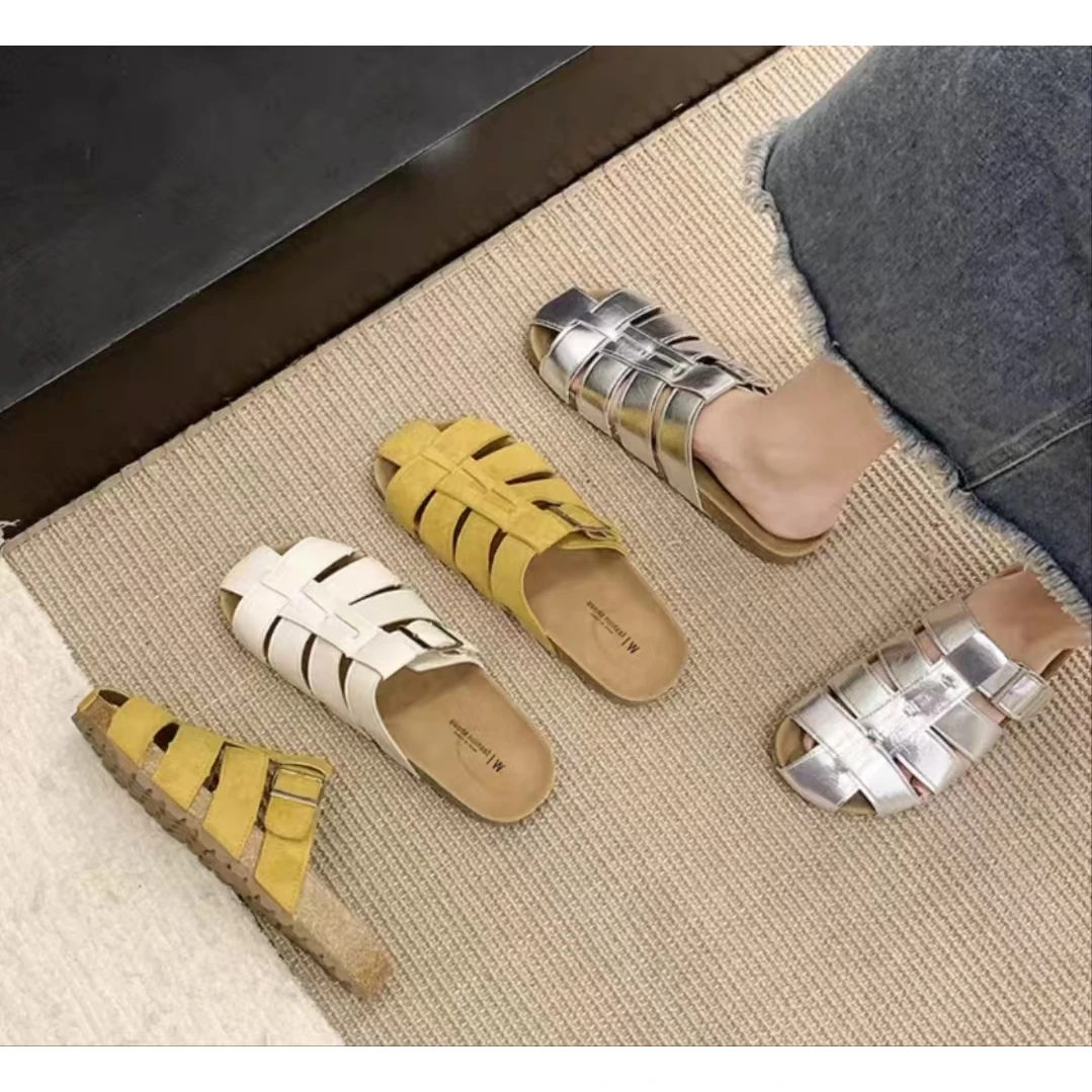 YZ9918新款圆头舒适百搭交叉凉拖鞋仓