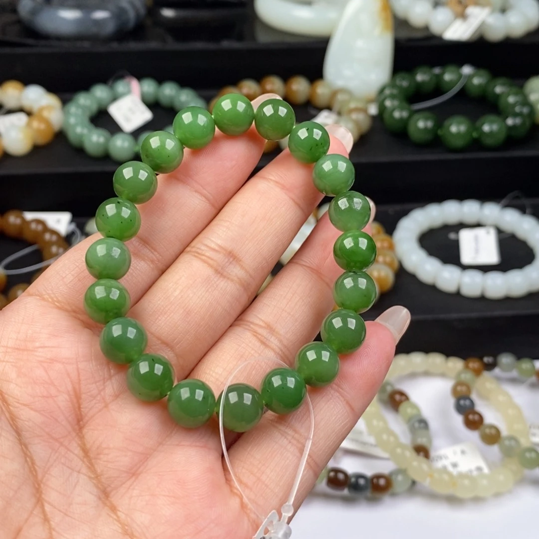 和田玉手串未镶嵌山***楼