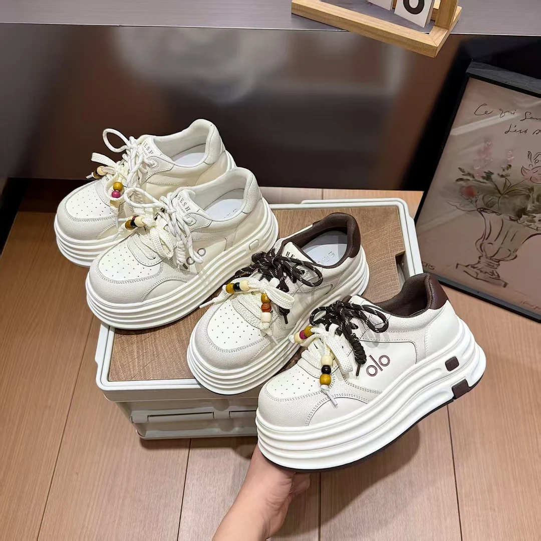 【琥珀流光】厚底增高小白鞋女款2025秋季透气休闲运动板鞋子JXL006