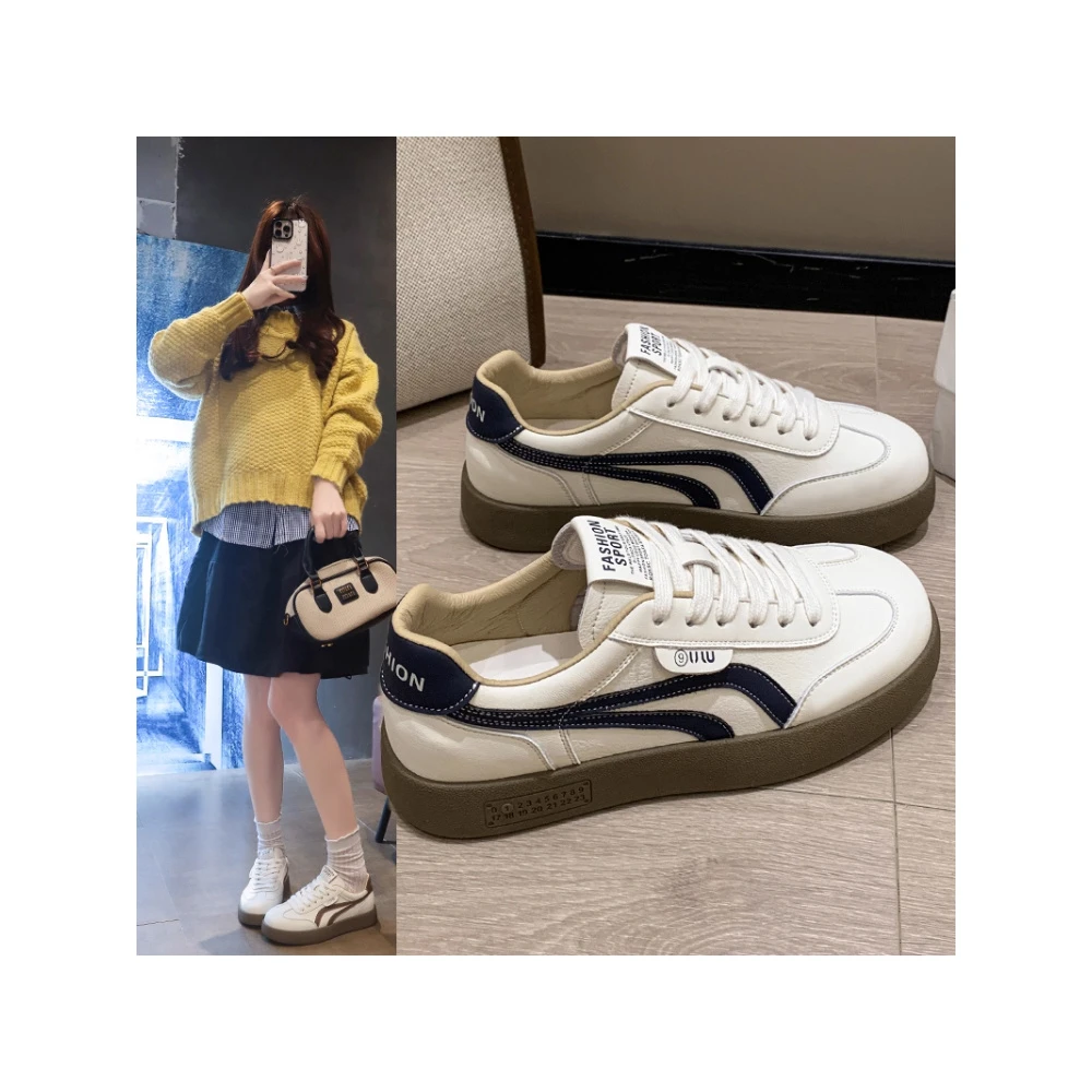 厚底德训鞋女显脚小2025新款秋季百搭休闲女鞋轻便软底防滑小白鞋