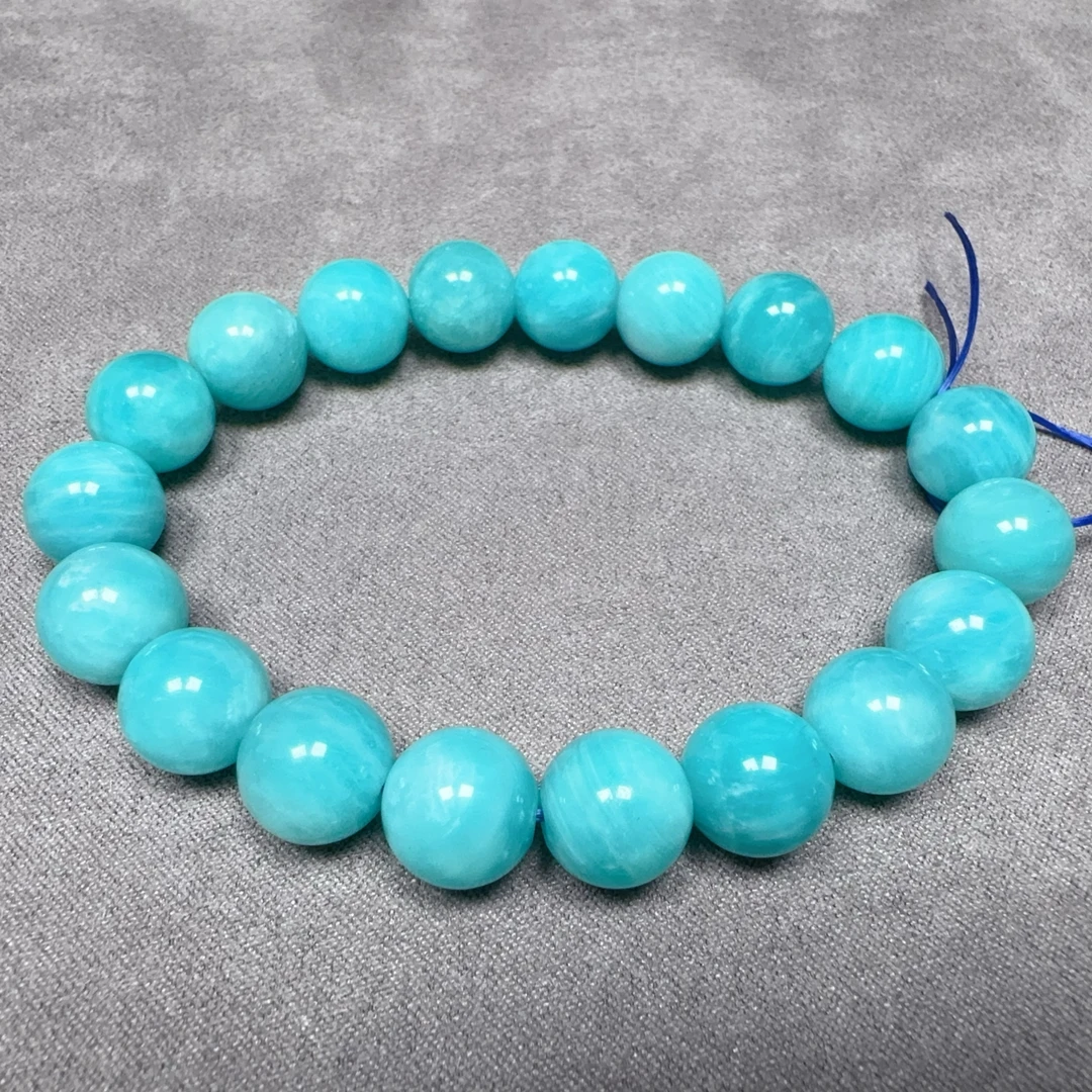 【伟伟鉴定】天河石 圆珠 手串10-11