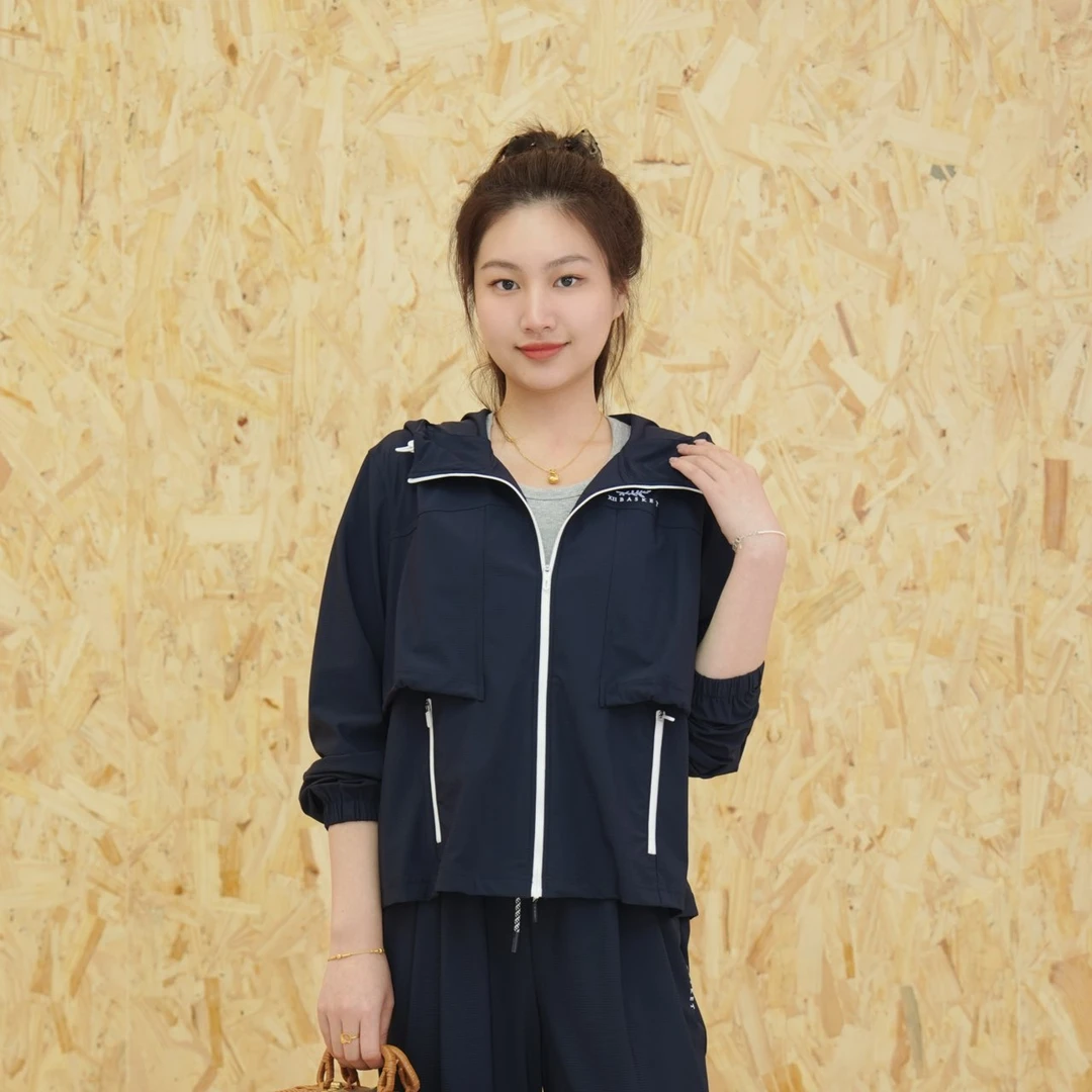 XII BASKET十二篮薄款防晒宽松型松紧腰短款轻量化外套7C65110530