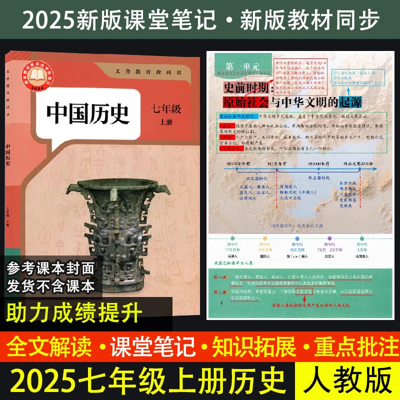 2025新版【历史课堂笔记】七年级上册重点批注初一小四门笔记解读XQ