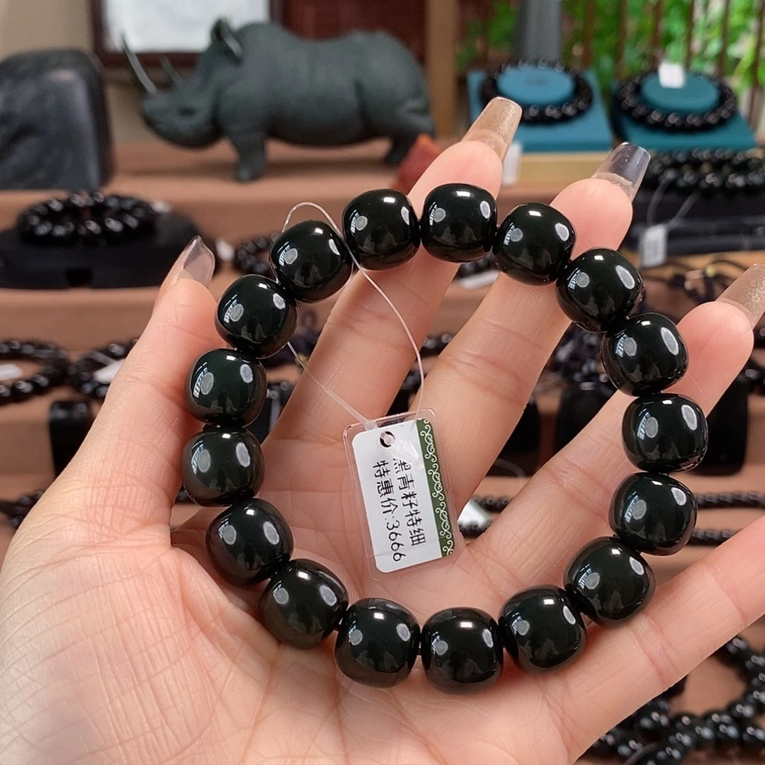 波***哥和田玉未镶嵌手链14特细