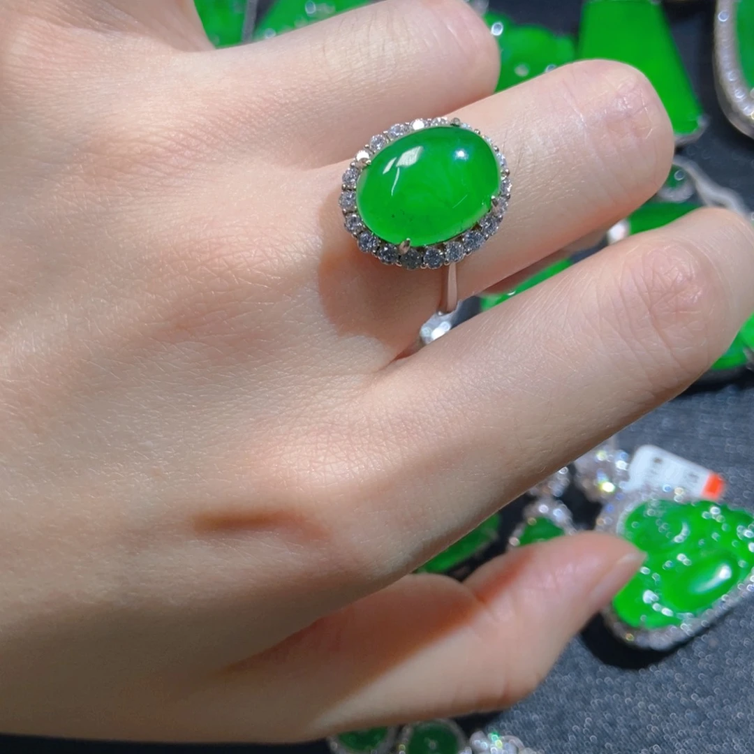 翡翠银S925镶嵌吊坠(不含链)