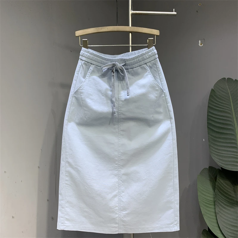 设计感简约风洋气百搭牛仔半身裙2025夏季新款修身显瘦A字中长裙