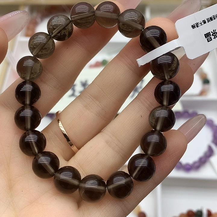 水晶未镶嵌手链茶晶