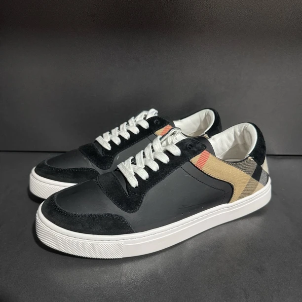 90新 BURBERRY/博柏利 39.5码（微瑕）/巴宝莉 低帮格子纹板鞋男款