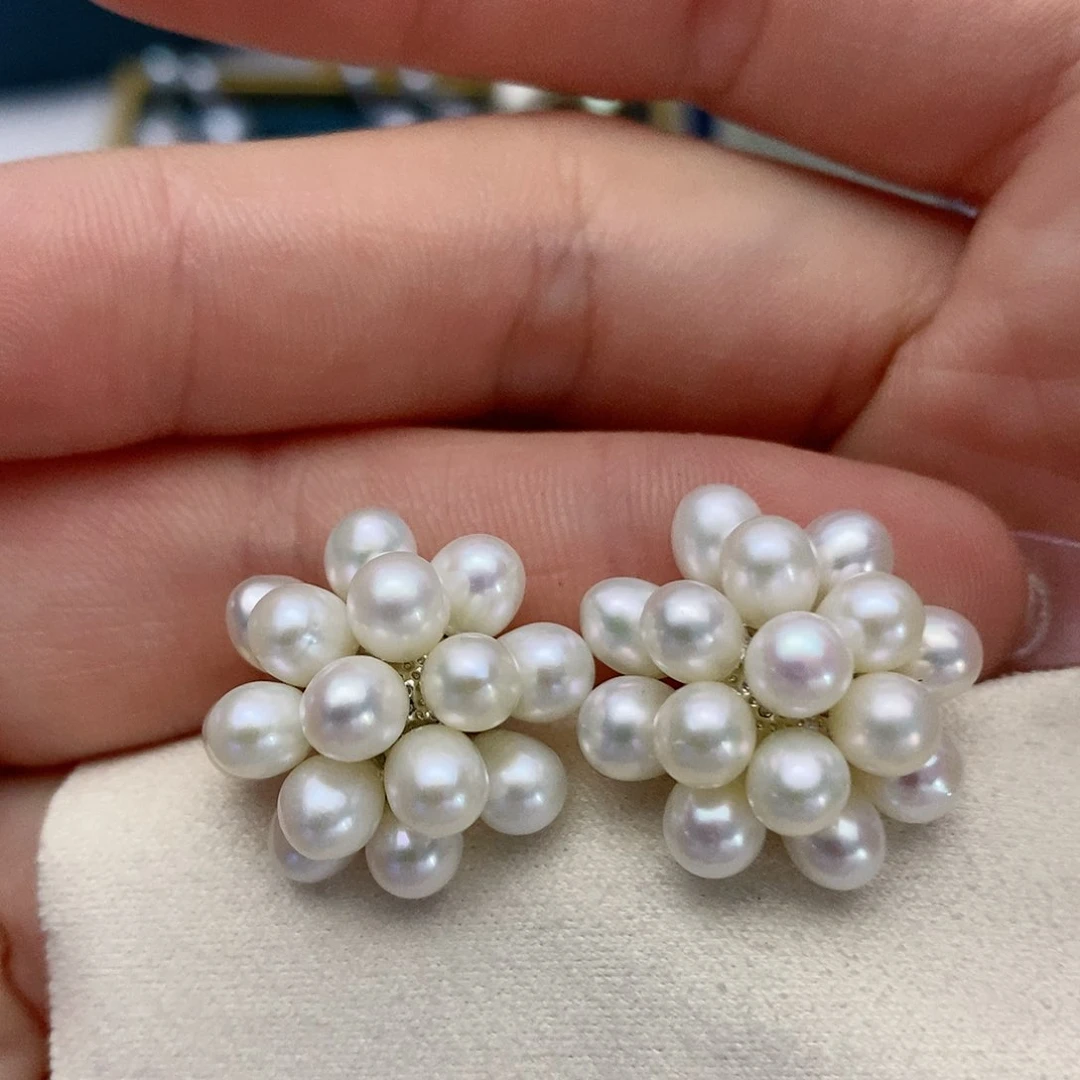 【闪购商品】淡水珍珠耳饰银S925镶嵌1