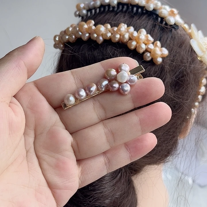 未镶嵌发夹淡水珍珠