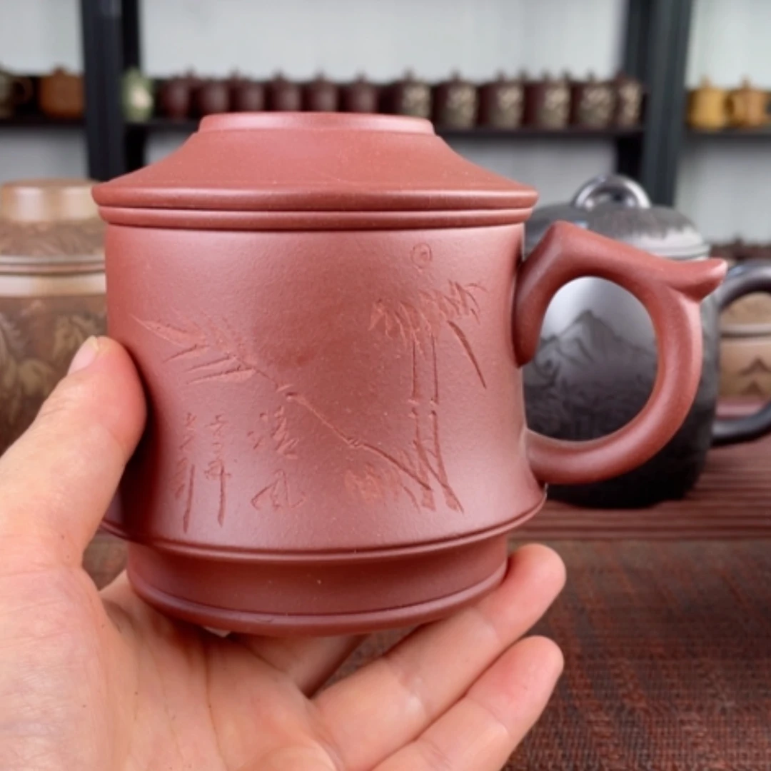 【闪购商品】茶杯紫砂宜兴原矿紫砂盖杯