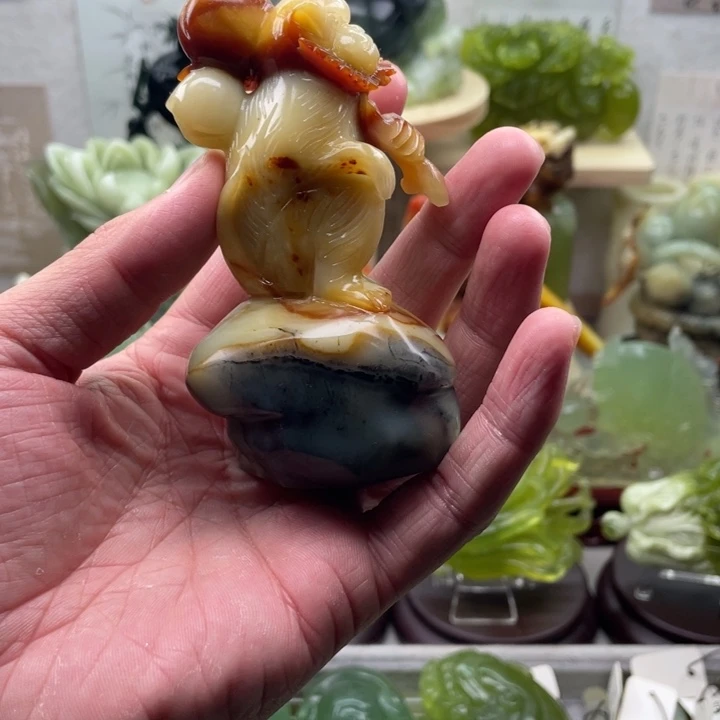 蛇纹石玉未镶嵌四大名玉手把