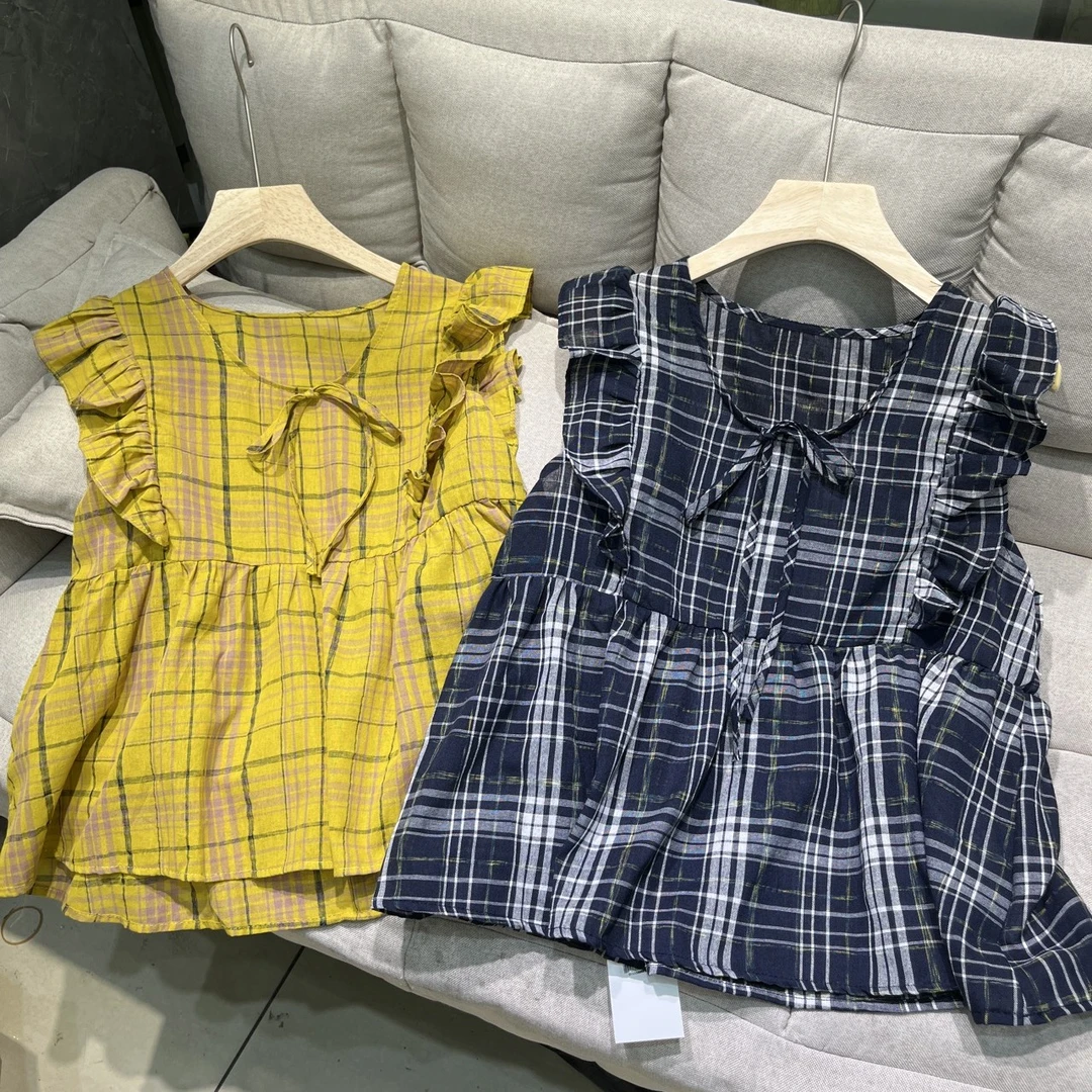 南瓜家138格子韩系小衫