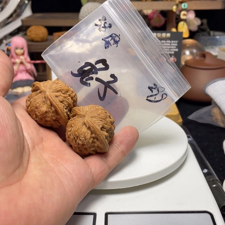 文玩核桃把件把***子磨盘