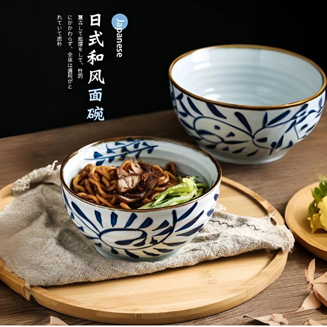 面碗釉下彩大号陶瓷碗多功能日式面汤碗餐厅餐具家用高档米饭碗