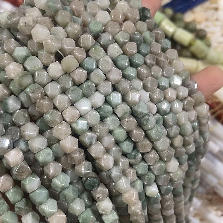 合金玛瑙/玉髓珠宝半成品一条6mm翡翠切面桶珠