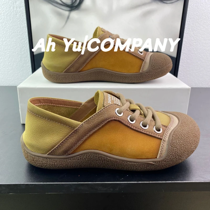 复古头层牛皮两穿德训鞋女2025秋季新款舒适轻便软底运动休闲单鞋