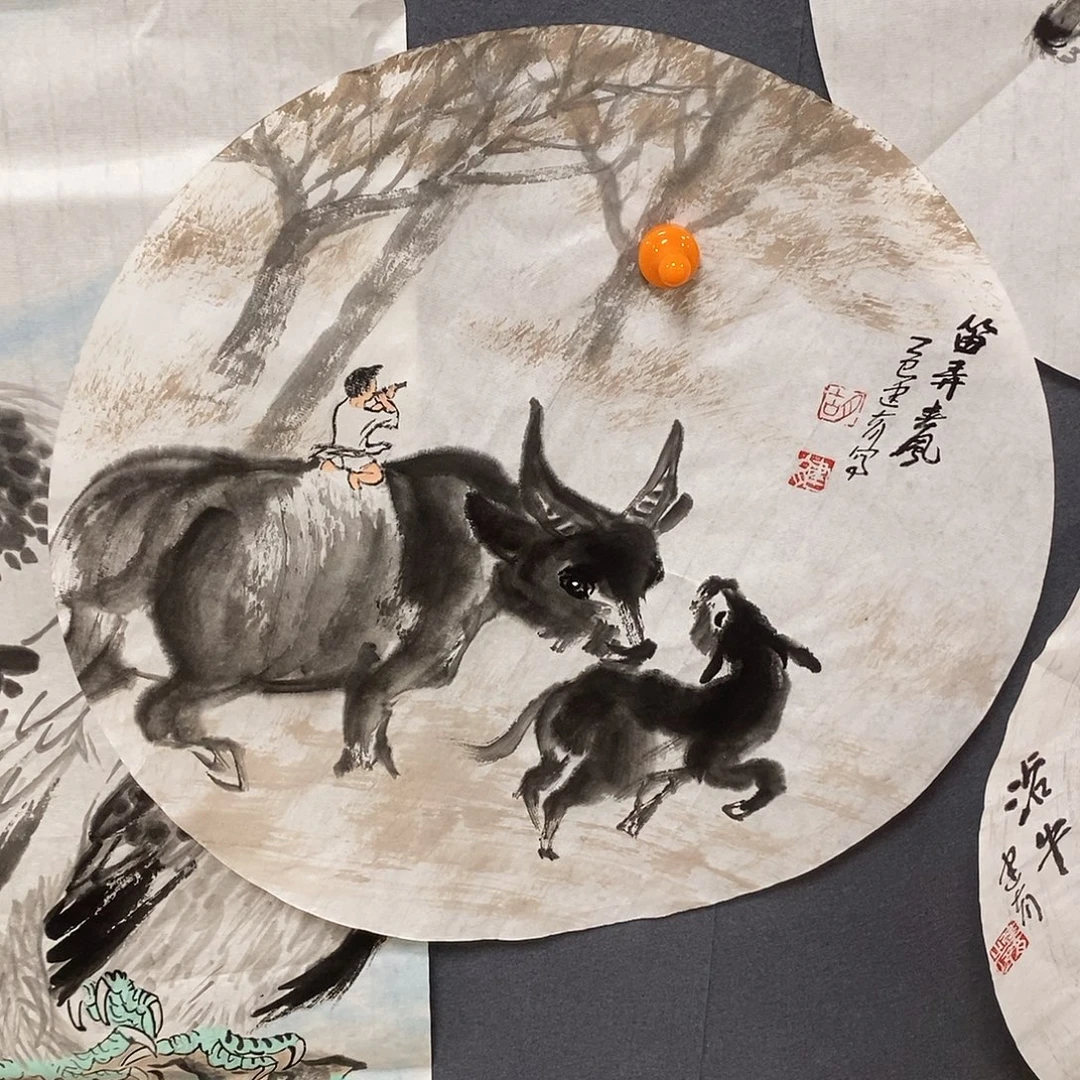 桃***翁国画平价书画胡建育圆