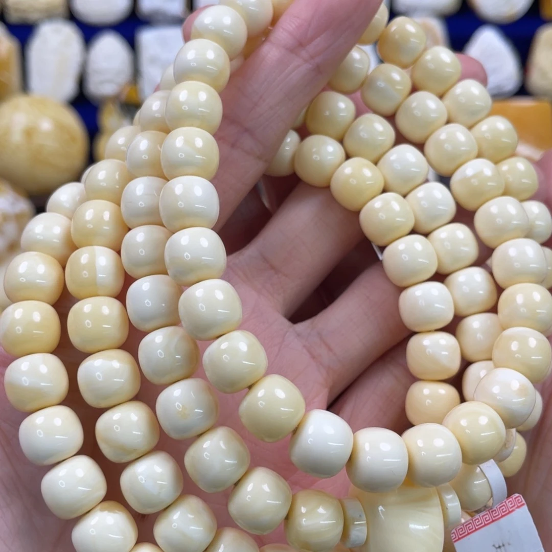 蜜蜡裸石未镶嵌琥珀蜜蜡同料108卡10mm