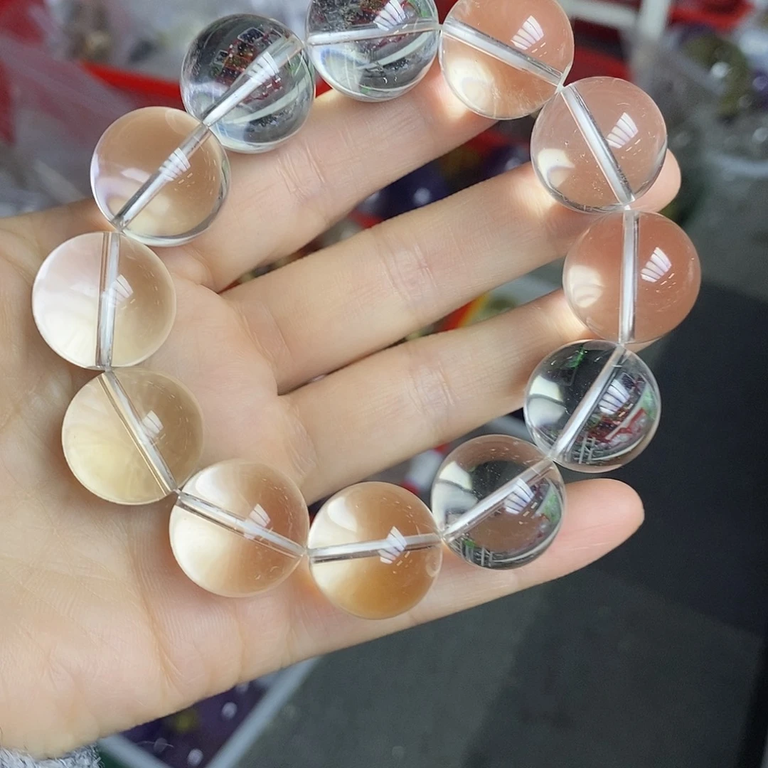 珠宝半成品水晶未镶嵌天然水晶手串19mm➕