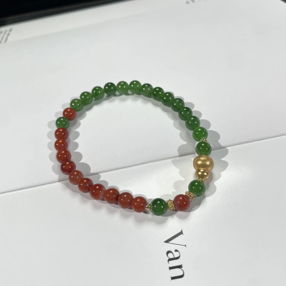 高色阶碧玉6m南红设计款手串s925 KT25071828