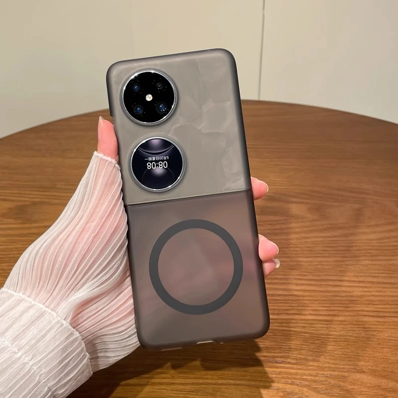适用华为pocket2手机壳磁吸透明壳p50pocket折叠屏磨砂防摔保护套