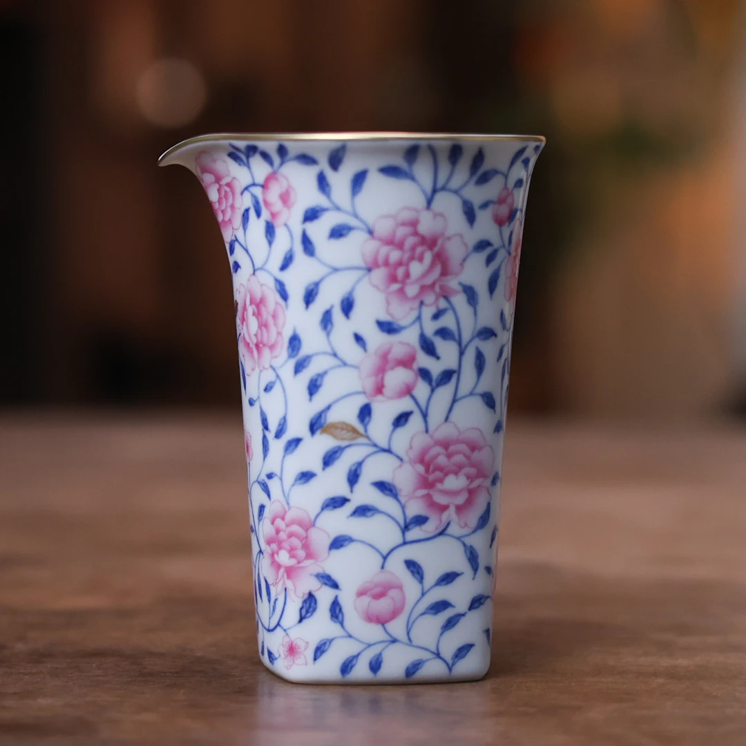 阿茶  缠枝牡丹天水碧公道杯（华隐S1183）