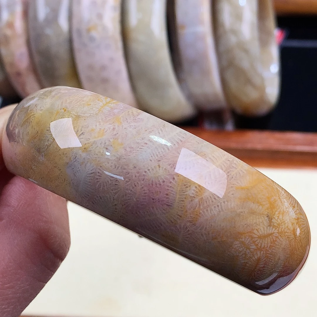 硅化珊瑚（珊瑚玉）未镶嵌57.5粉虫53