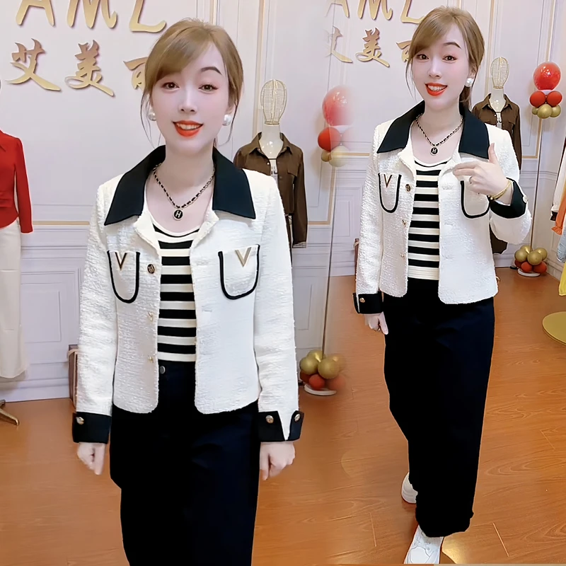 小香风休闲减龄短外套女2025年秋冬季新款气质女神范显瘦百搭上衣